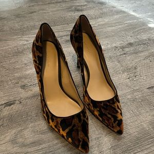 Ann Taylor Velvet Leopard Pumps